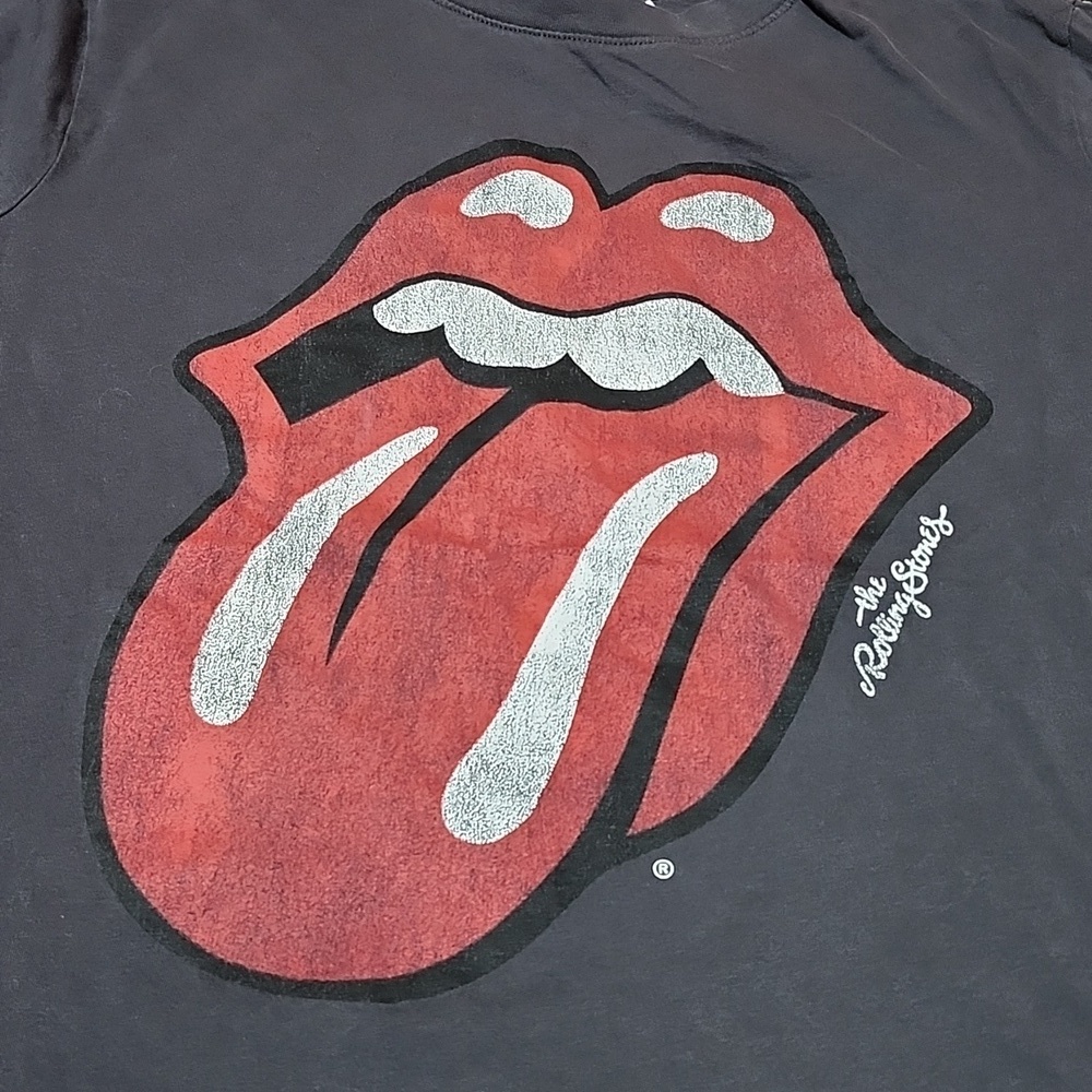 H&M THE ROLLING STONES GRAPHIC DARK GRAY CREW-NECK TEE-SHIRT LARGE